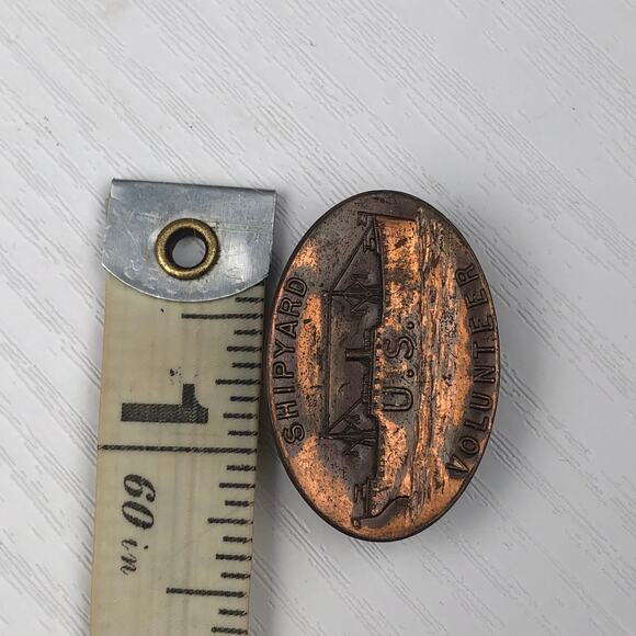 Antique 1919 WWI US Shipyard Volunteer Copper Alloy Button Whitehead & Hoag Co - Picture 8 of 8